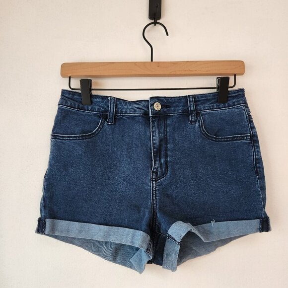 Pacsun High Rise Super Stretch Shortie Jean Shorts Medium Wash Denim 27 - Picture 1 of 6